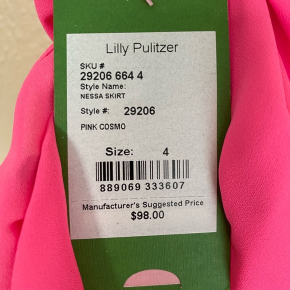 Lilly Pulitzer Pink Cosmo Nessa Ruffled Bow Skirt Sz 4 - Picture 5 of 7